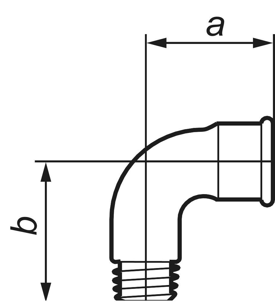 GF  1a  long sweep bend   1/4" black